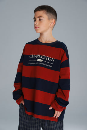 חולצת ויולה נייבי/בורדו