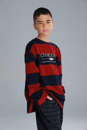 חולצת ויולה נייבי/בורדו