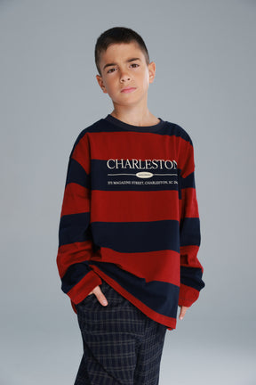 חולצת ויולה נייבי/בורדו