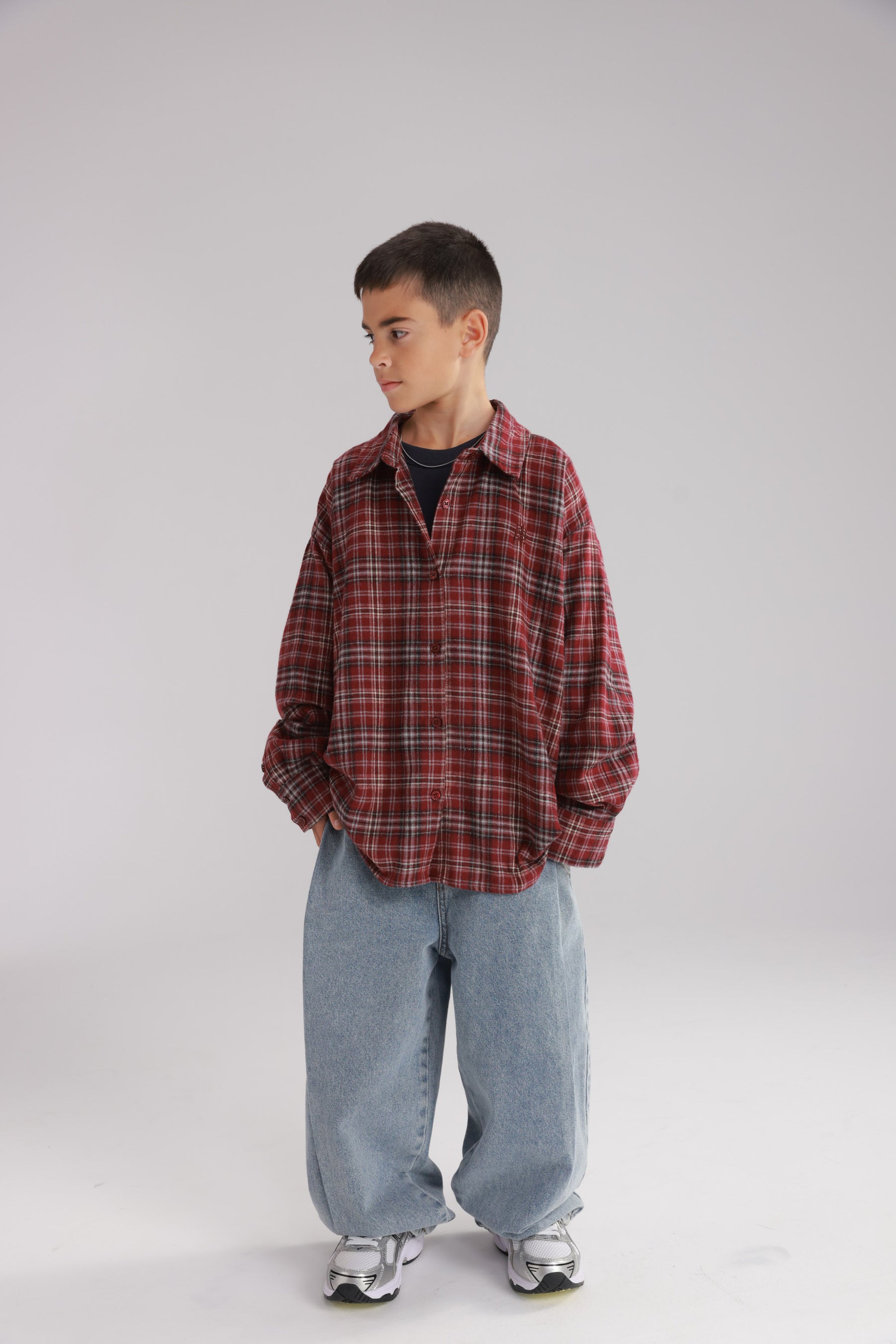 חולצת איב מכופתרת בורדו