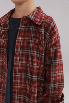 חולצת איב מכופתרת בורדו