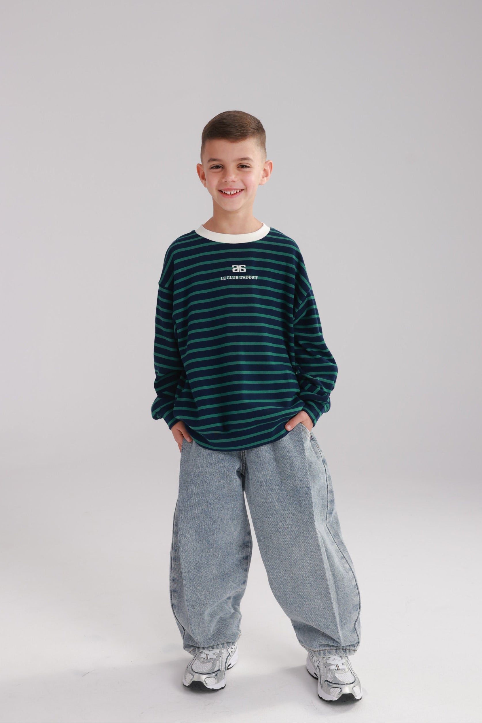 חולצת ברנדון נייבי/ירוק