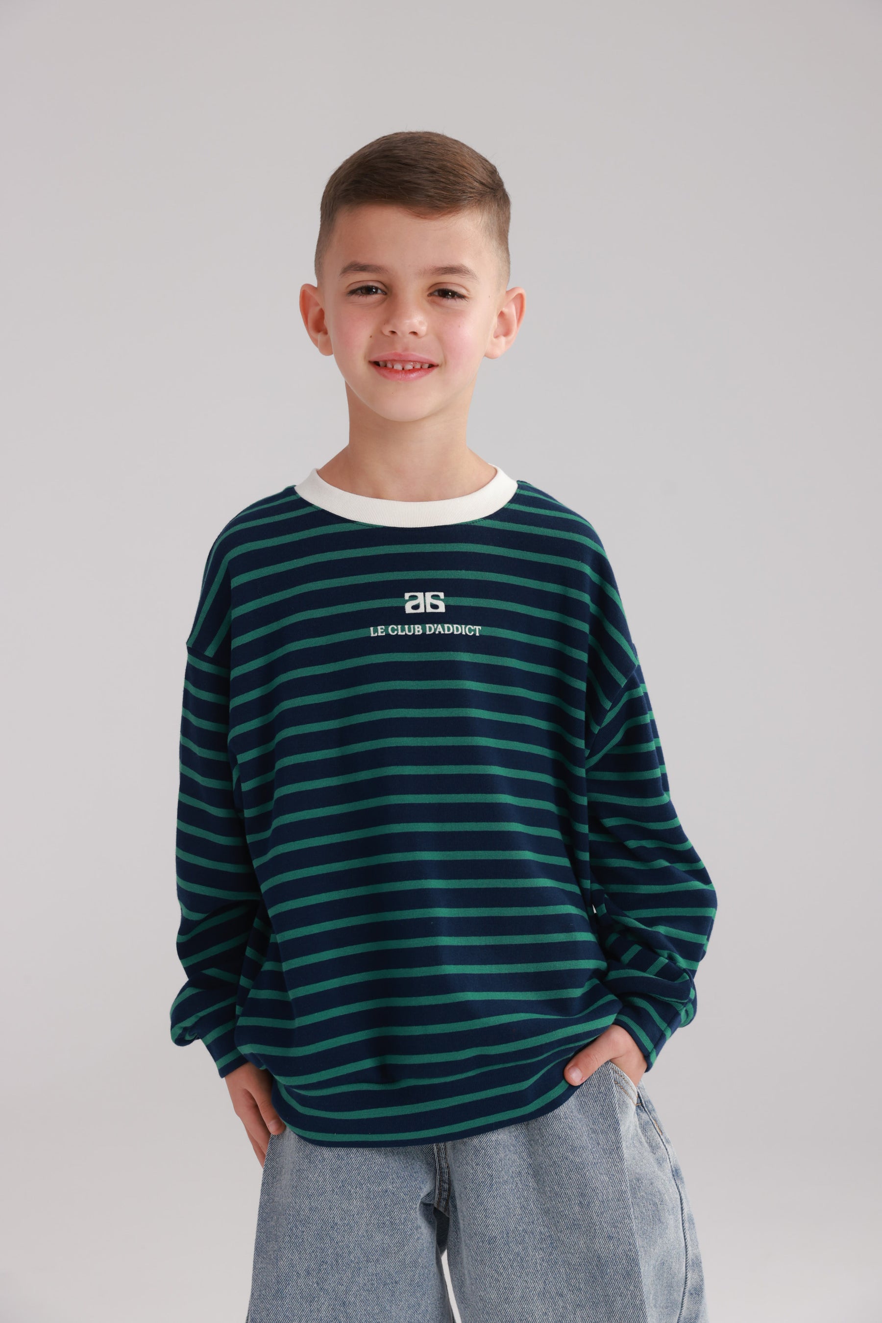 חולצת ברנדון נייבי/ירוק