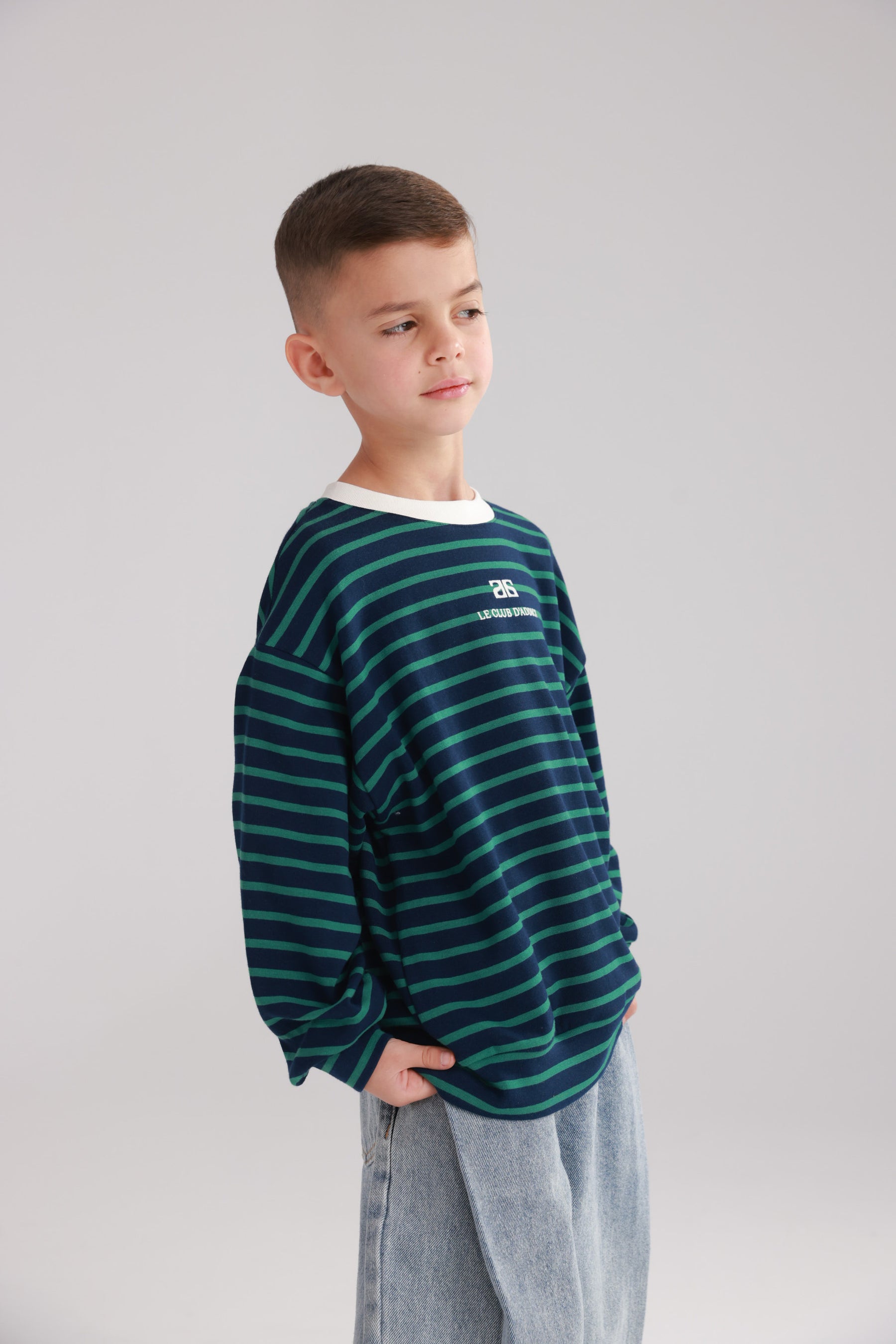 חולצת ברנדון נייבי/ירוק