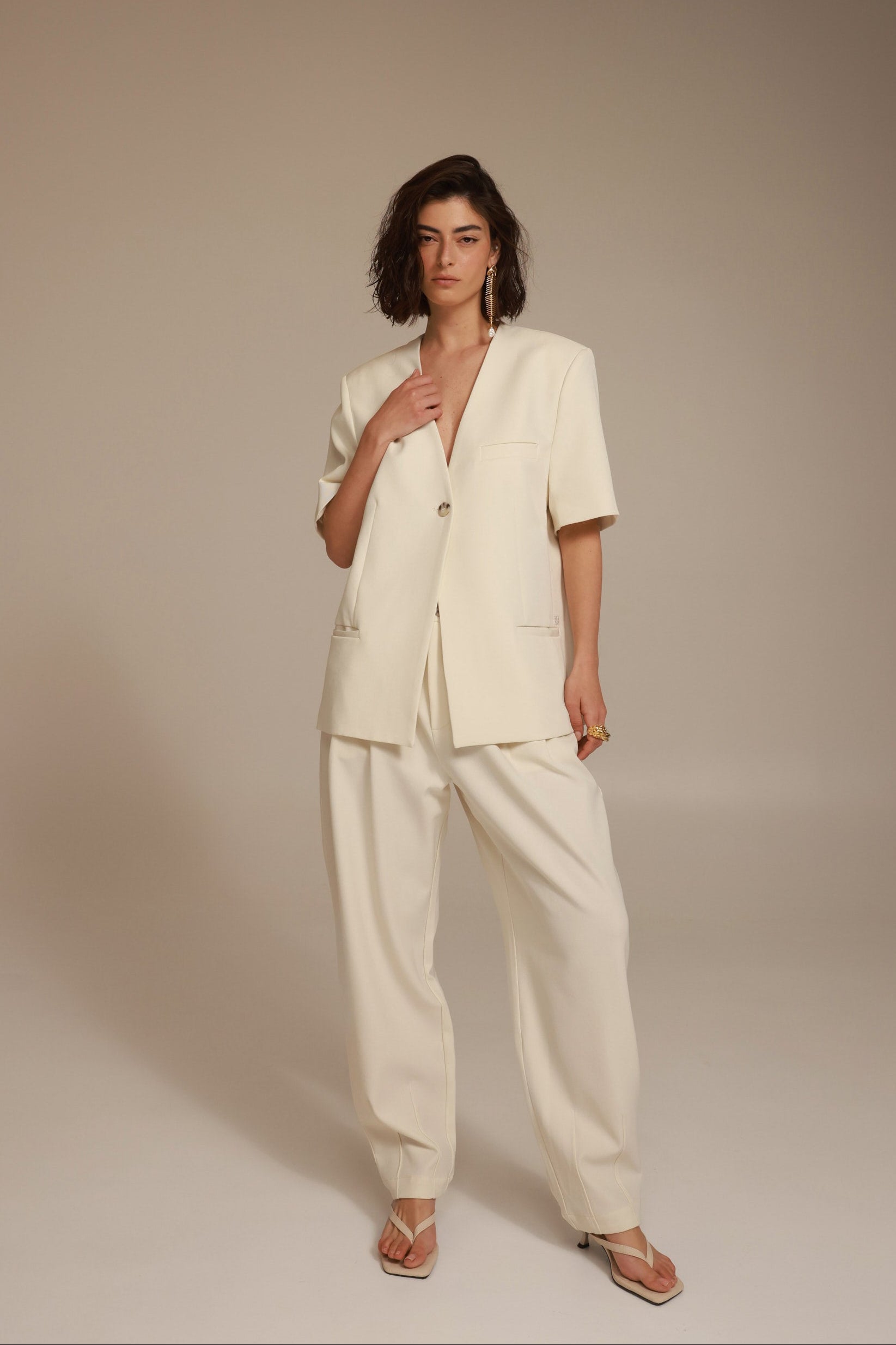 מכנסי אלכסנדרה שמנת