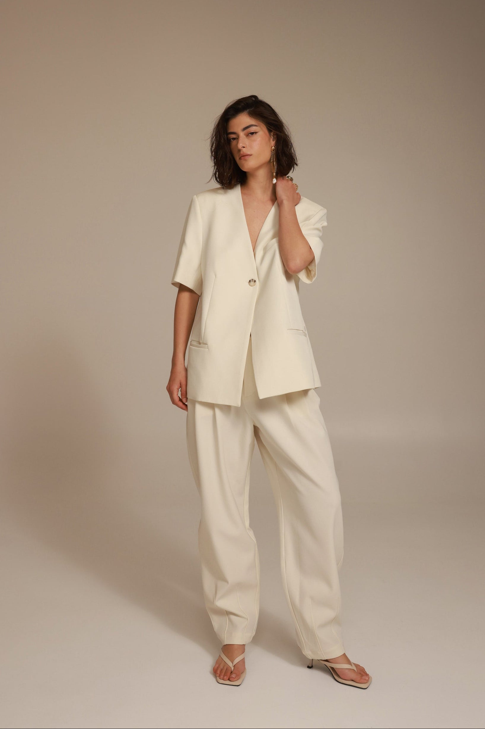 מכנסי אלכסנדרה שמנת