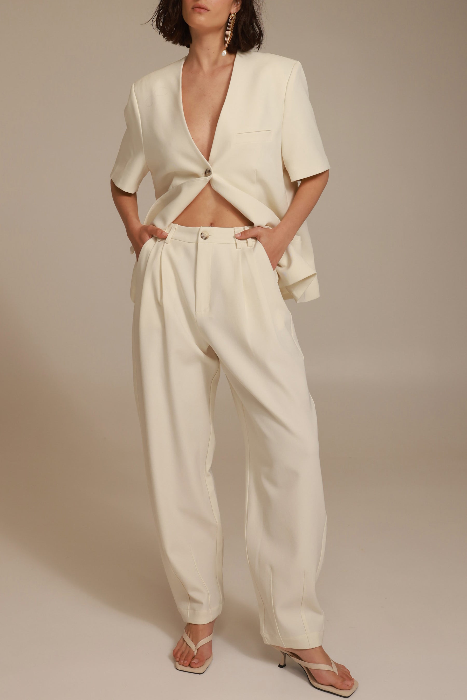 מכנסי אלכסנדרה שמנת