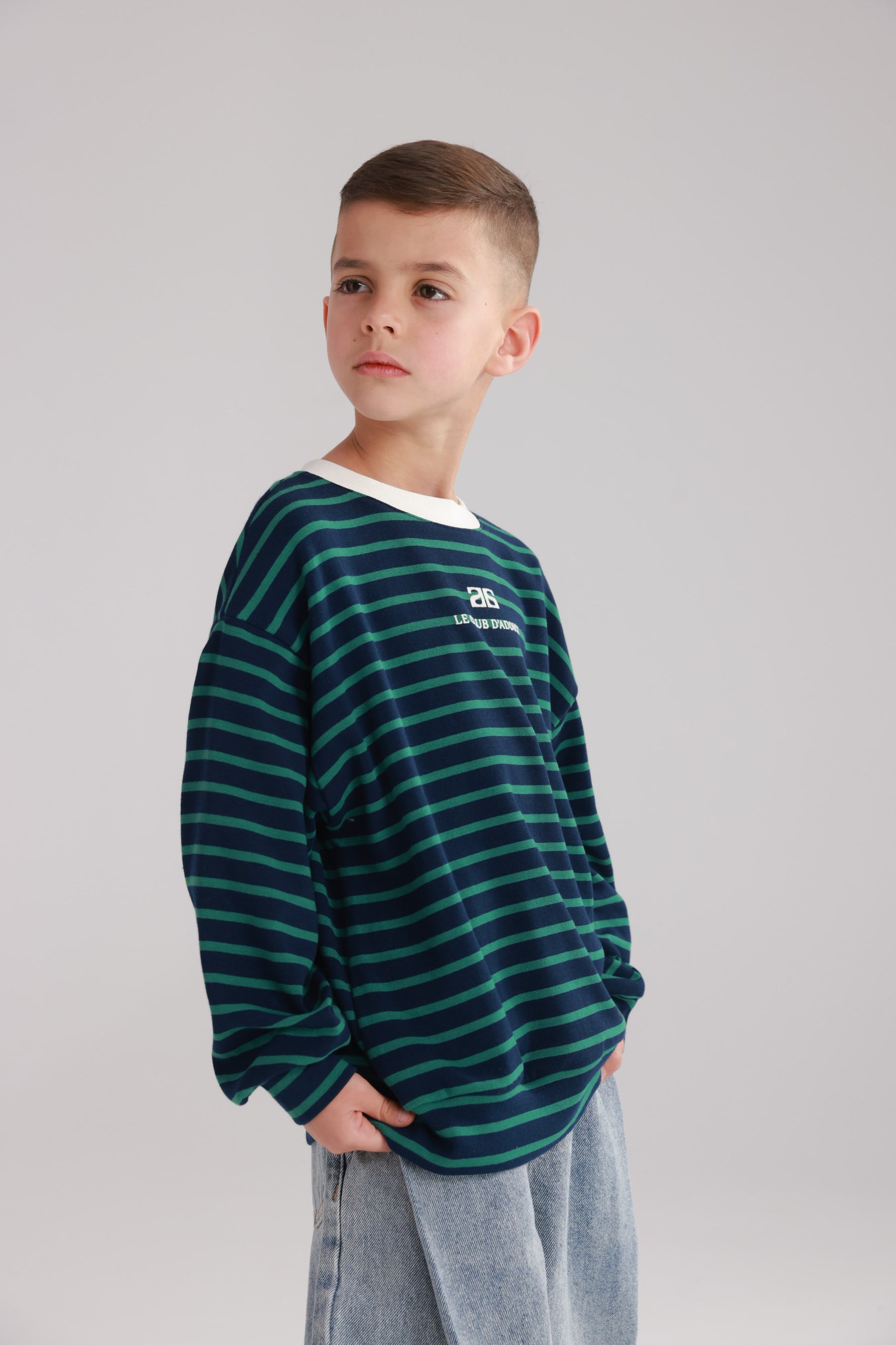 חולצת ברנדון נייבי/ירוק