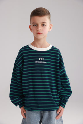 חולצת ברנדון נייבי/ירוק