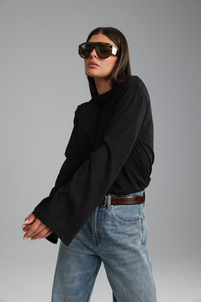 חולצת אמור שחורה