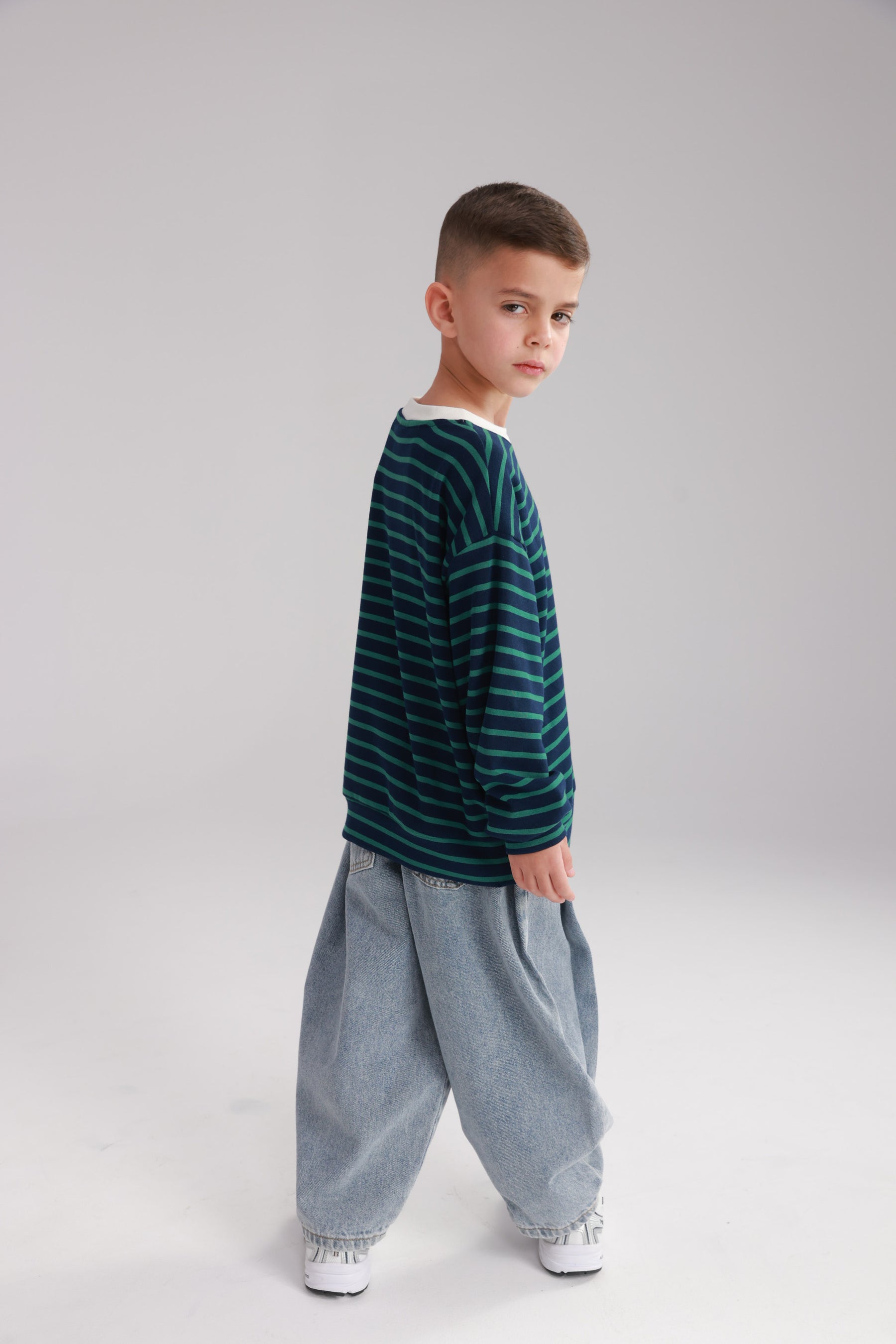 חולצת ברנדון נייבי/ירוק