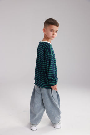 חולצת ברנדון נייבי/ירוק