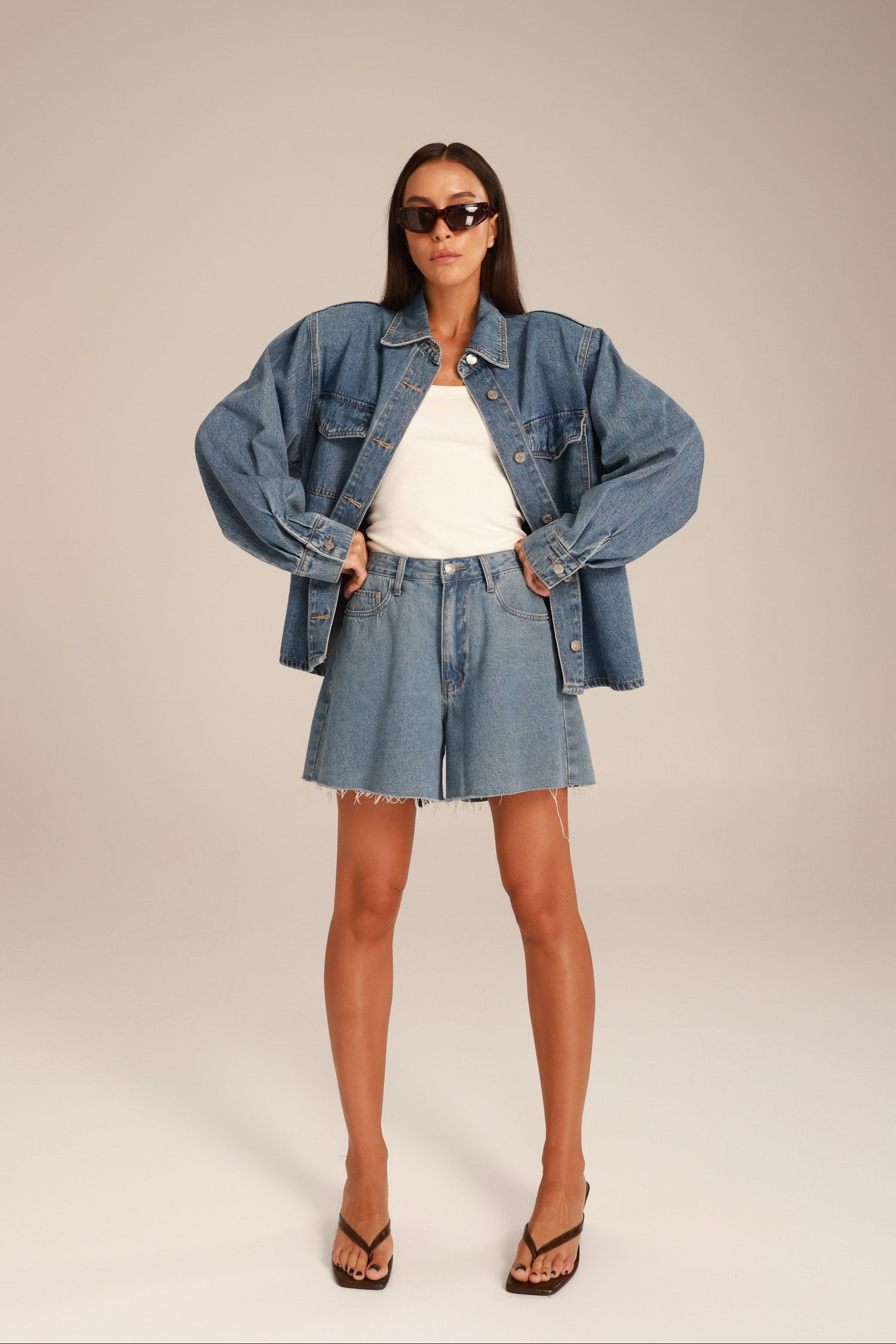 ג'ינס קצר לאונרדו כחול