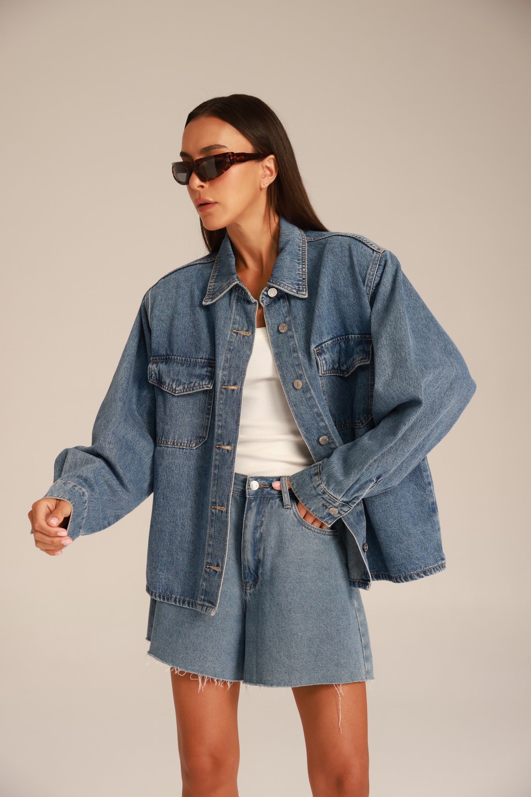 חולצת ג'ינס היילי כחול בהיר