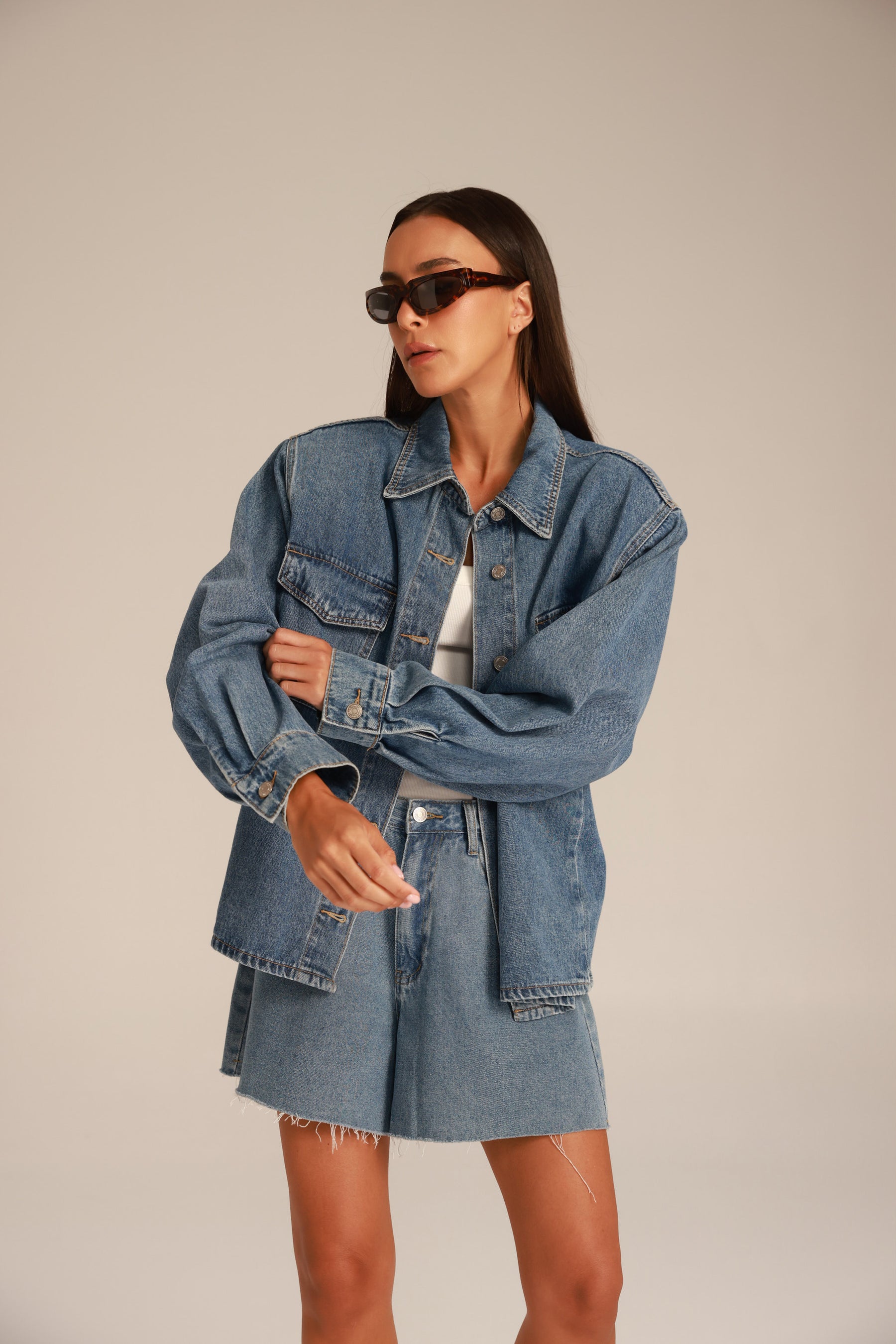 חולצת ג'ינס היילי כחול בהיר