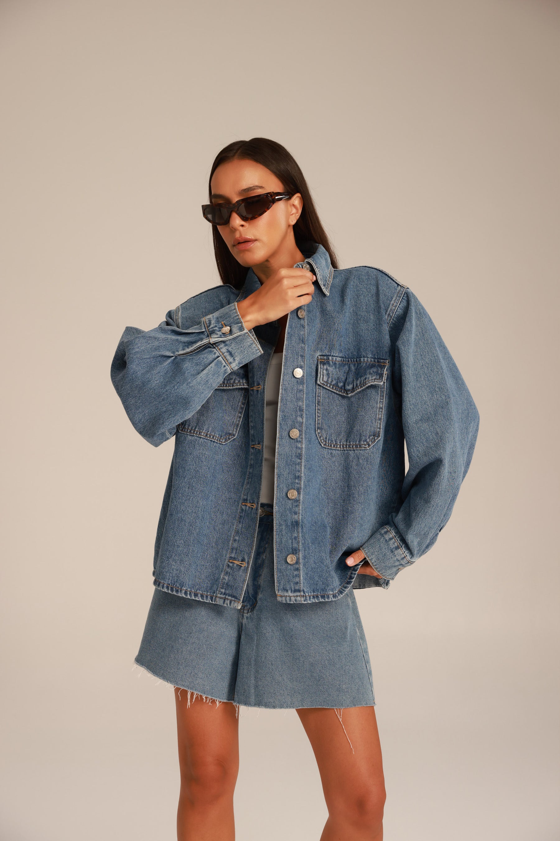 חולצת ג'ינס היילי כחול בהיר