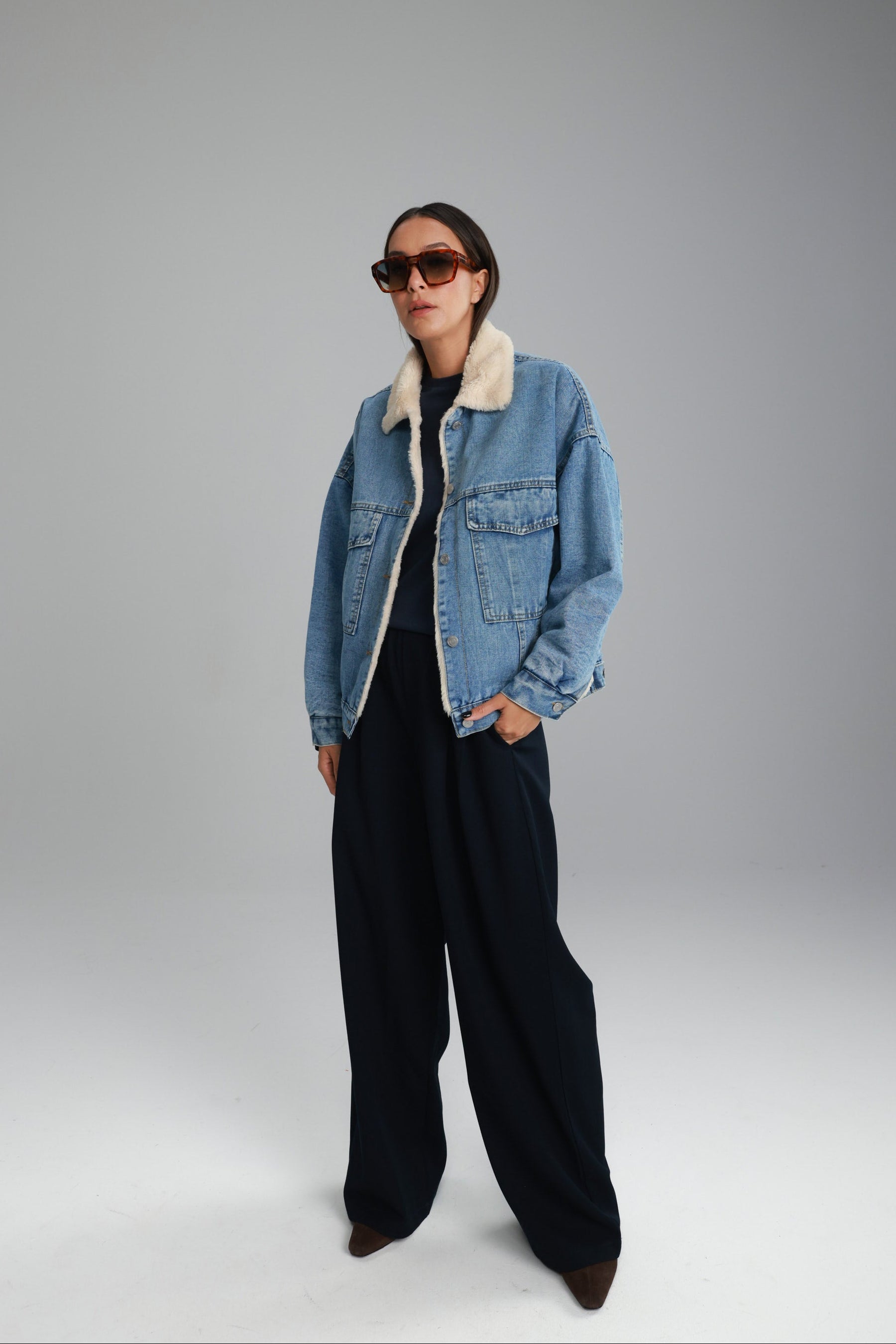 ג'קט ג'ינס קרלוס כחול בהיר