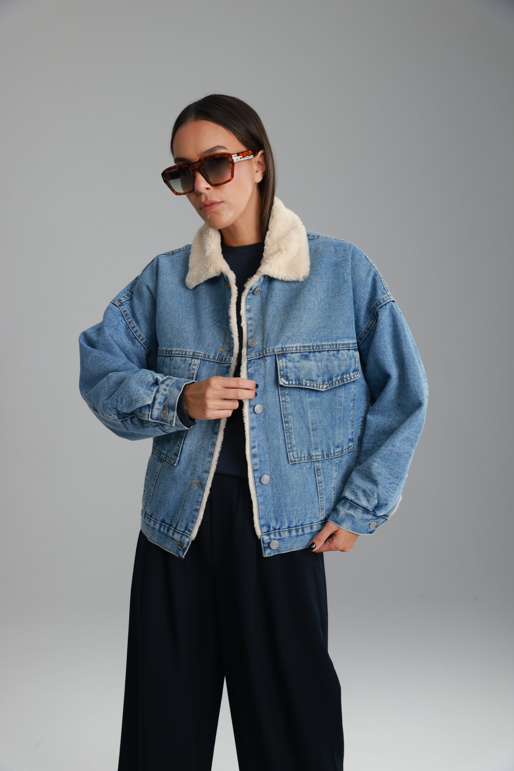 ג'קט ג'ינס קרלוס כחול בהיר