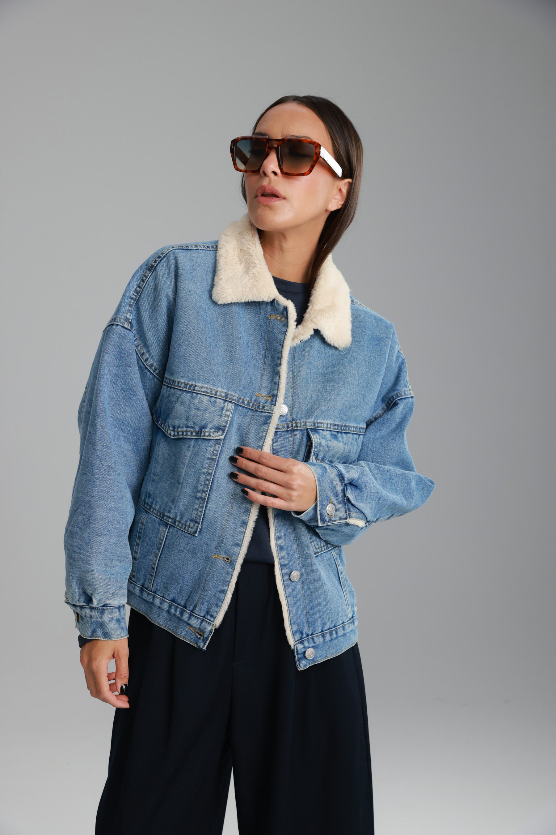 ג'קט ג'ינס קרלוס כחול בהיר