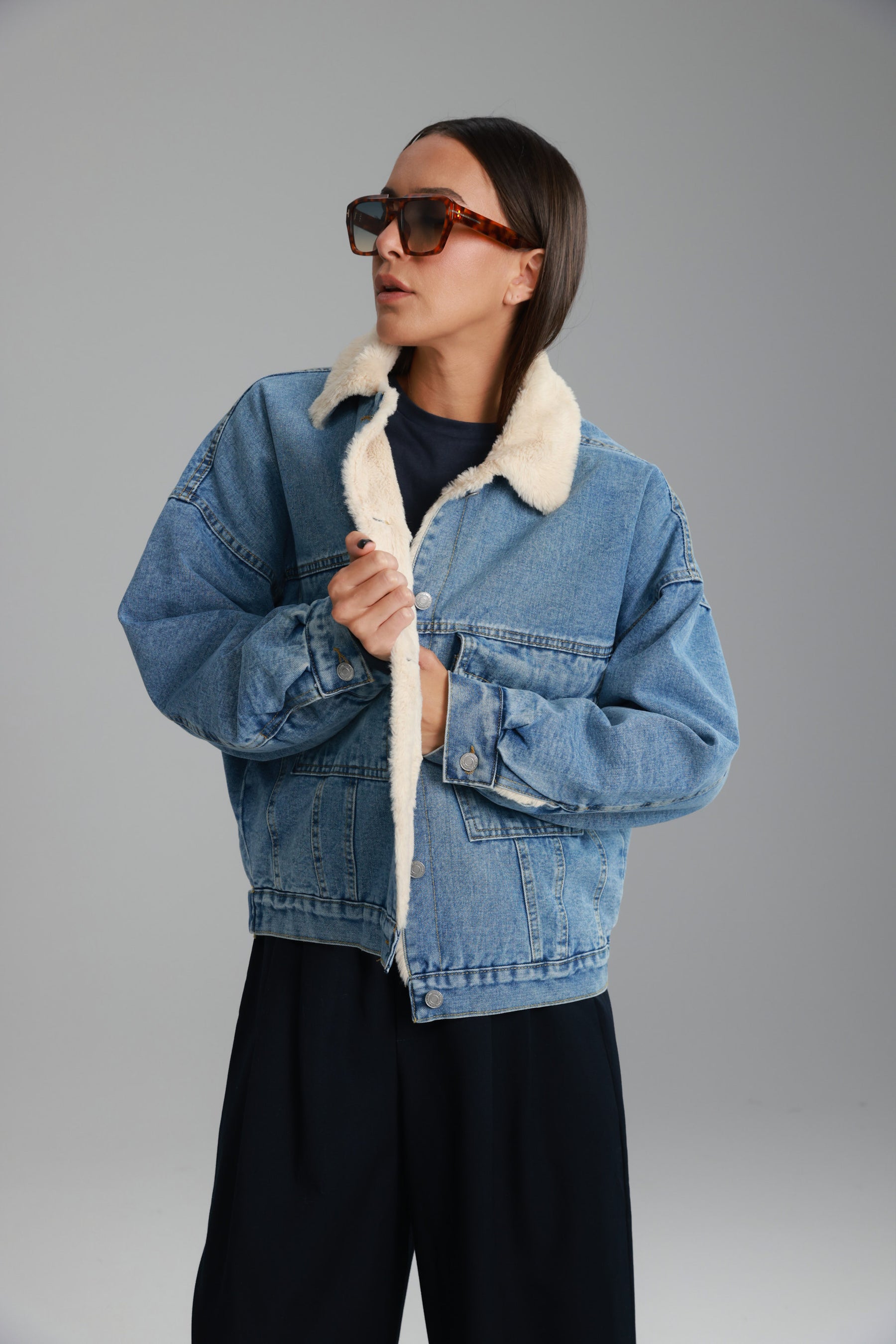 ג'קט ג'ינס קרלוס כחול בהיר