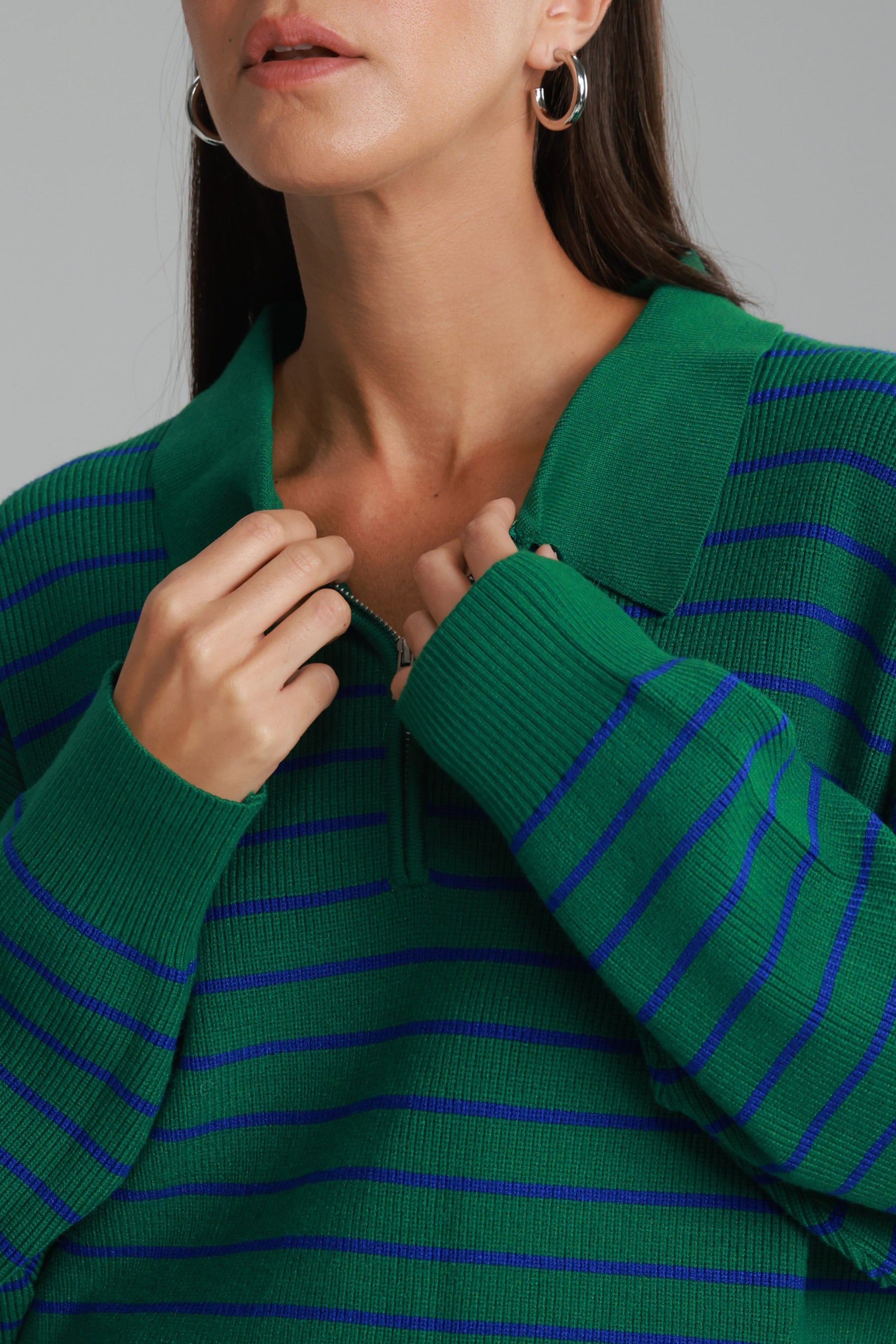 סריג קנדי פסים ירוק/כחול