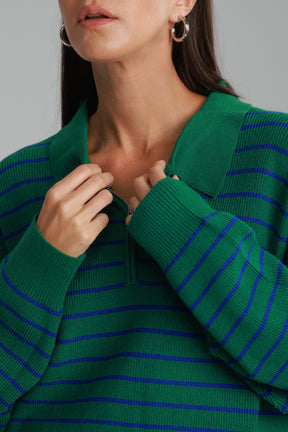 סריג קנדי פסים ירוק/כחול