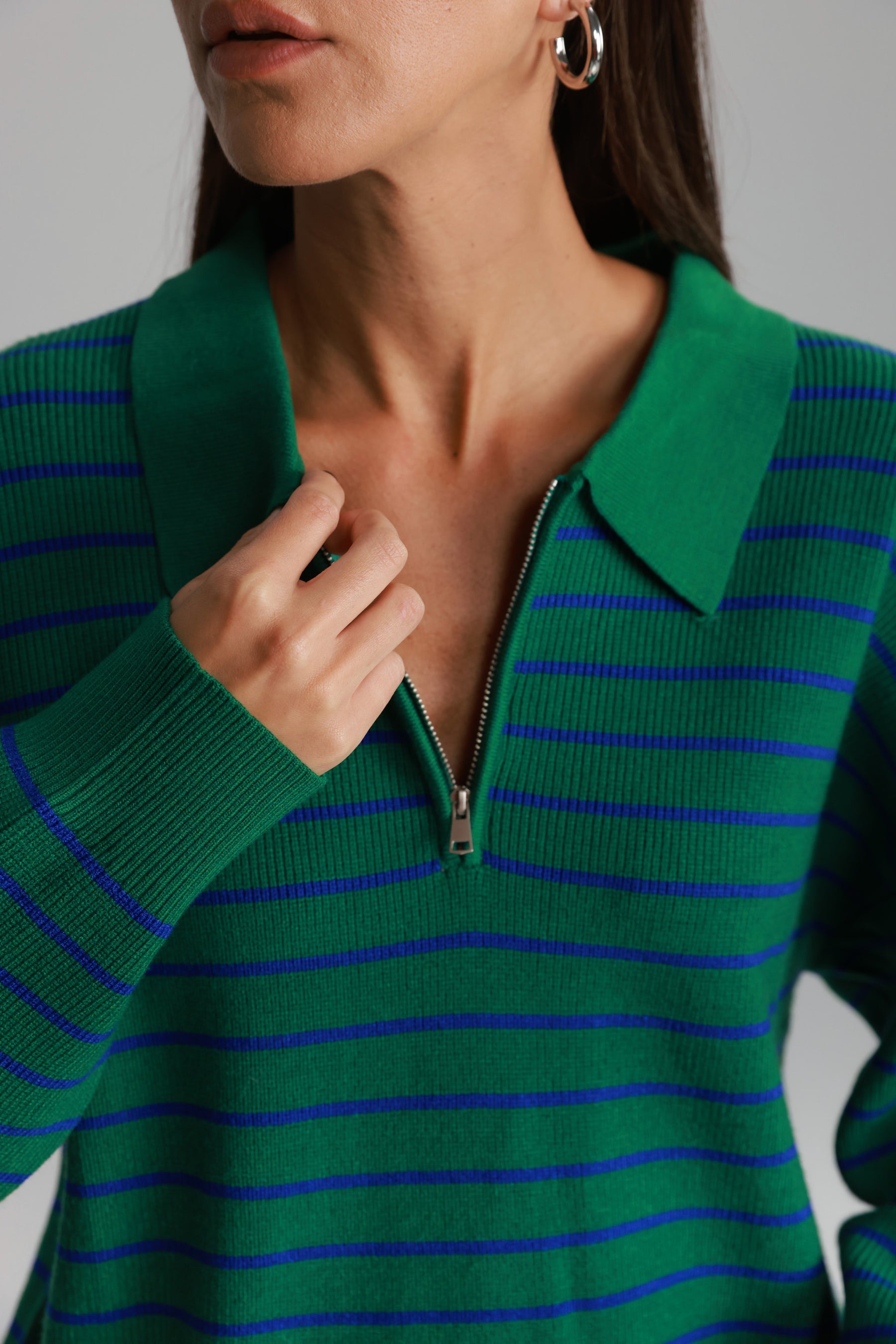 סריג קנדי פסים ירוק/כחול