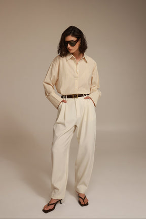 חולצת אוריאן מכופתרת בז'