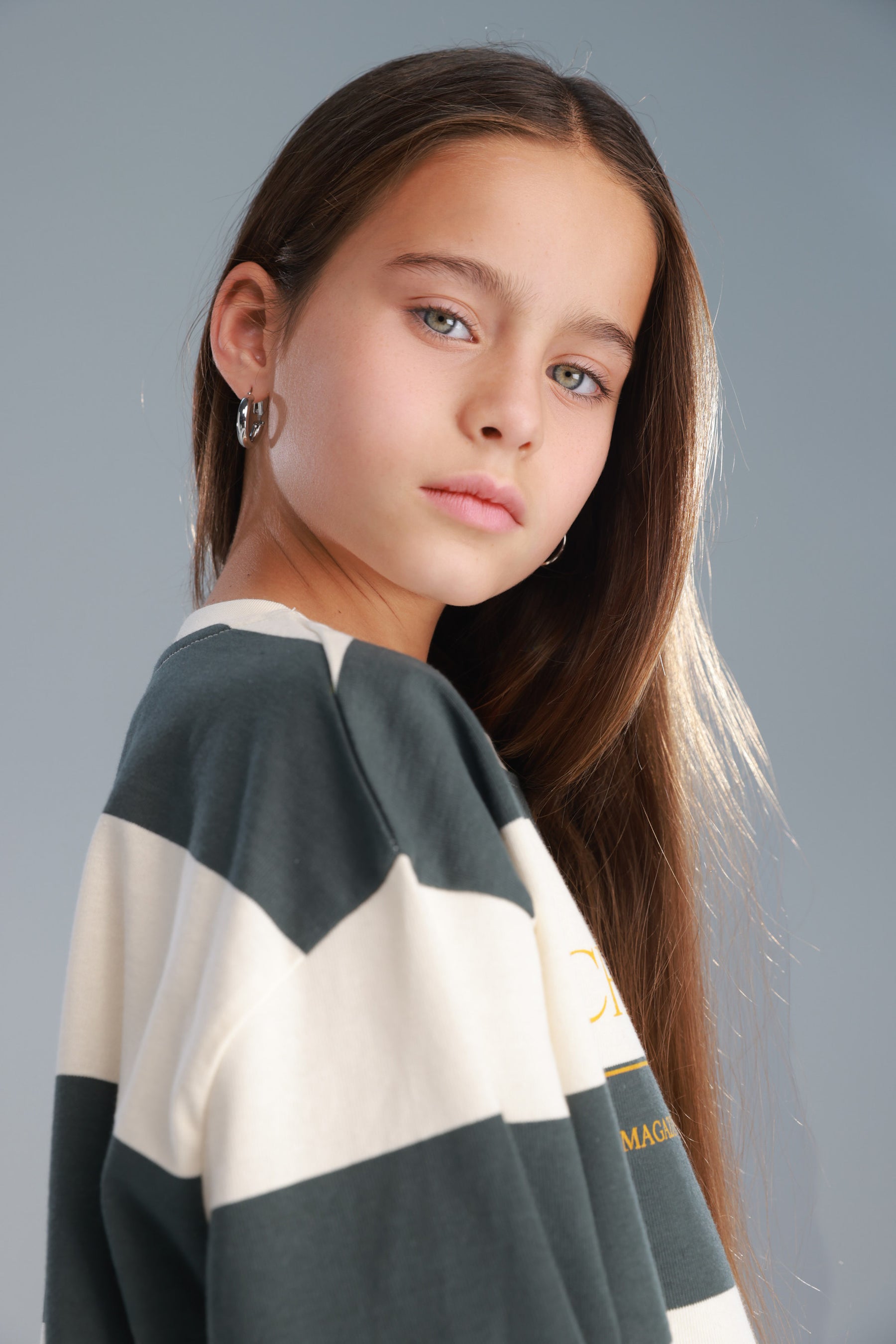 חולצת ויולה ירוק/שמנת