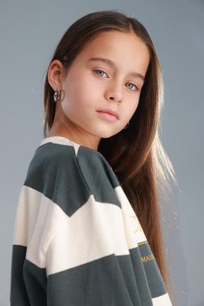 חולצת ויולה ירוק/שמנת