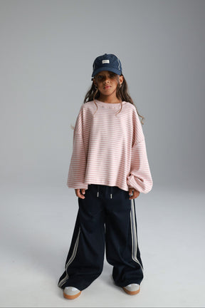 חולצת מייקי פסים ורוד/לבן