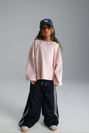 חולצת מייקי פסים ורוד/לבן