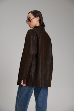 מעיל ג'ני חום כהה