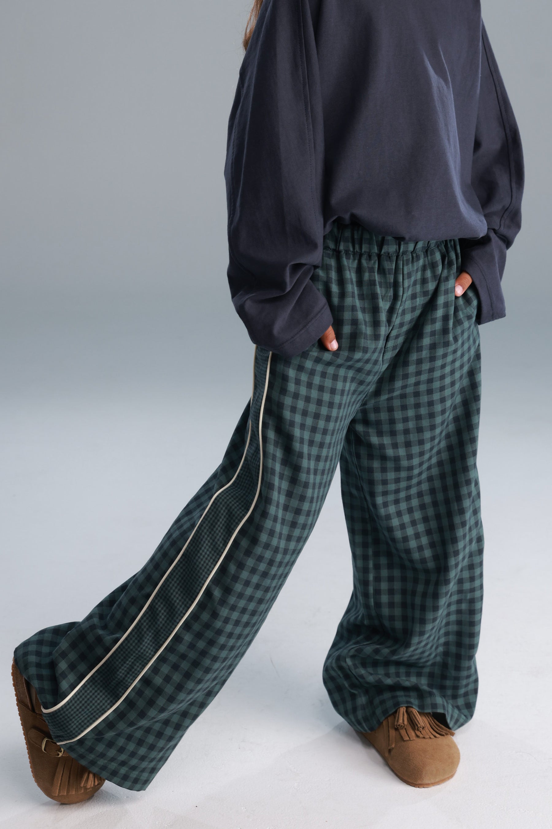 מכנסי דאפי משבצות ירוקות