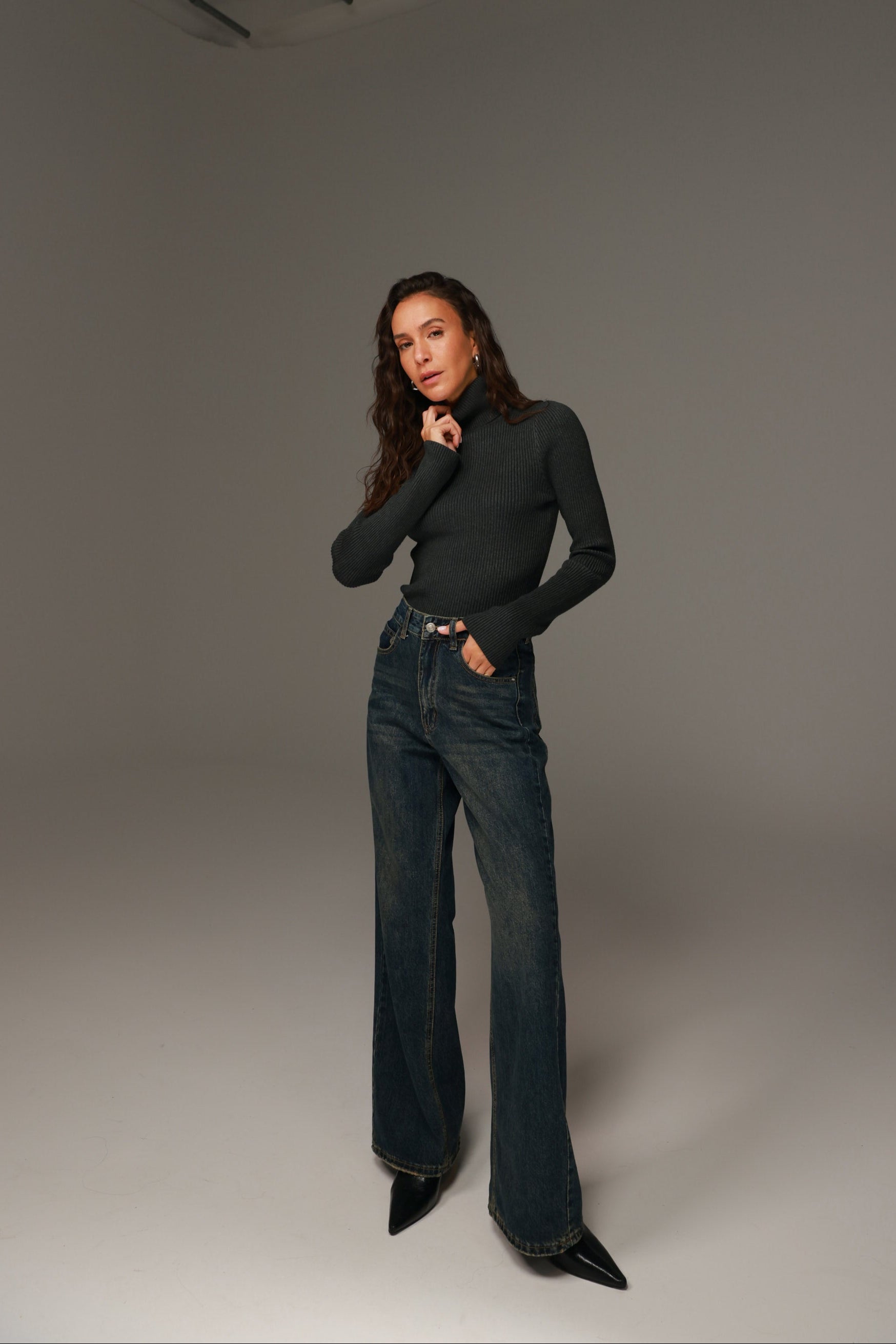 סריג פאולה אפור כהה