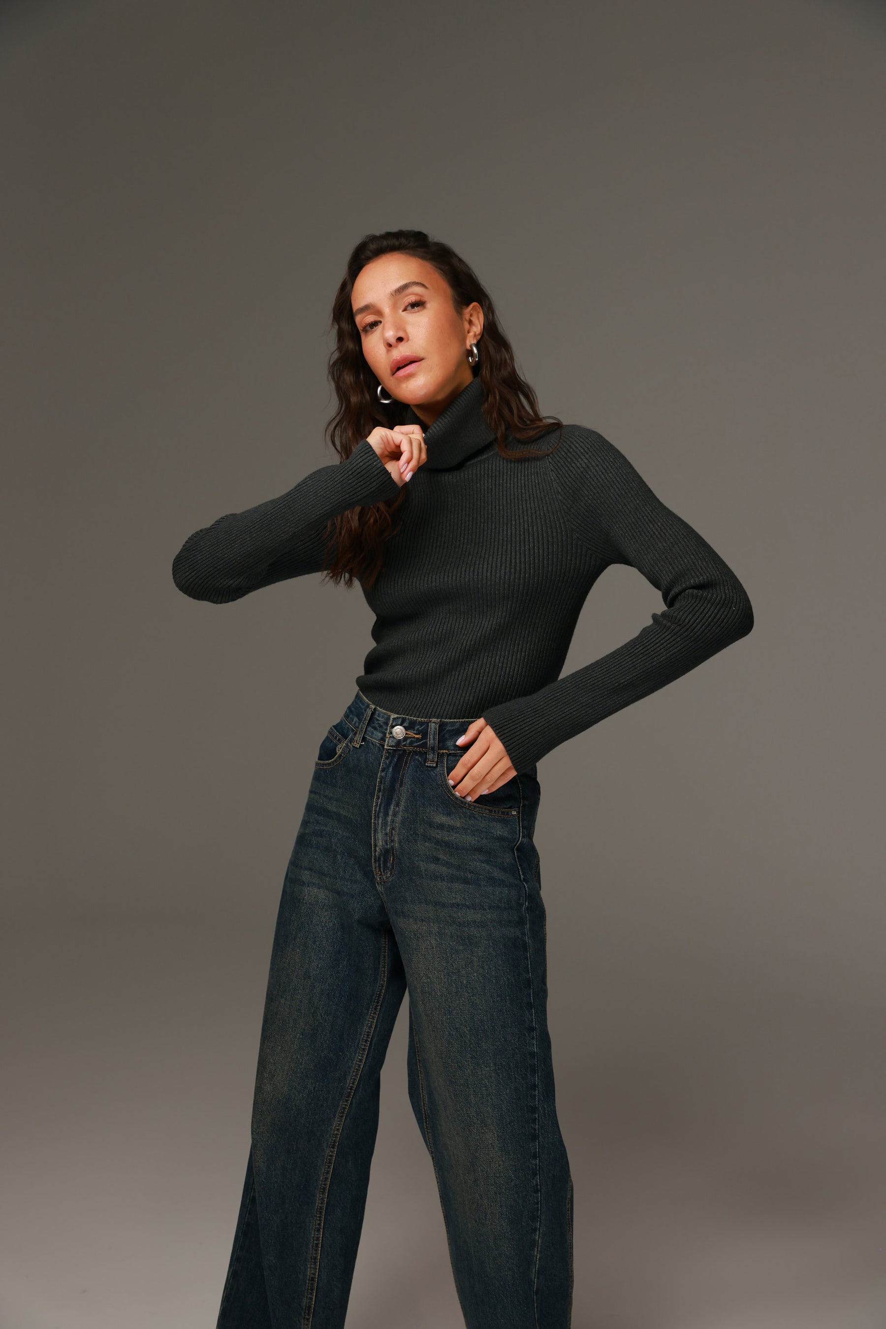 סריג פאולה אפור כהה