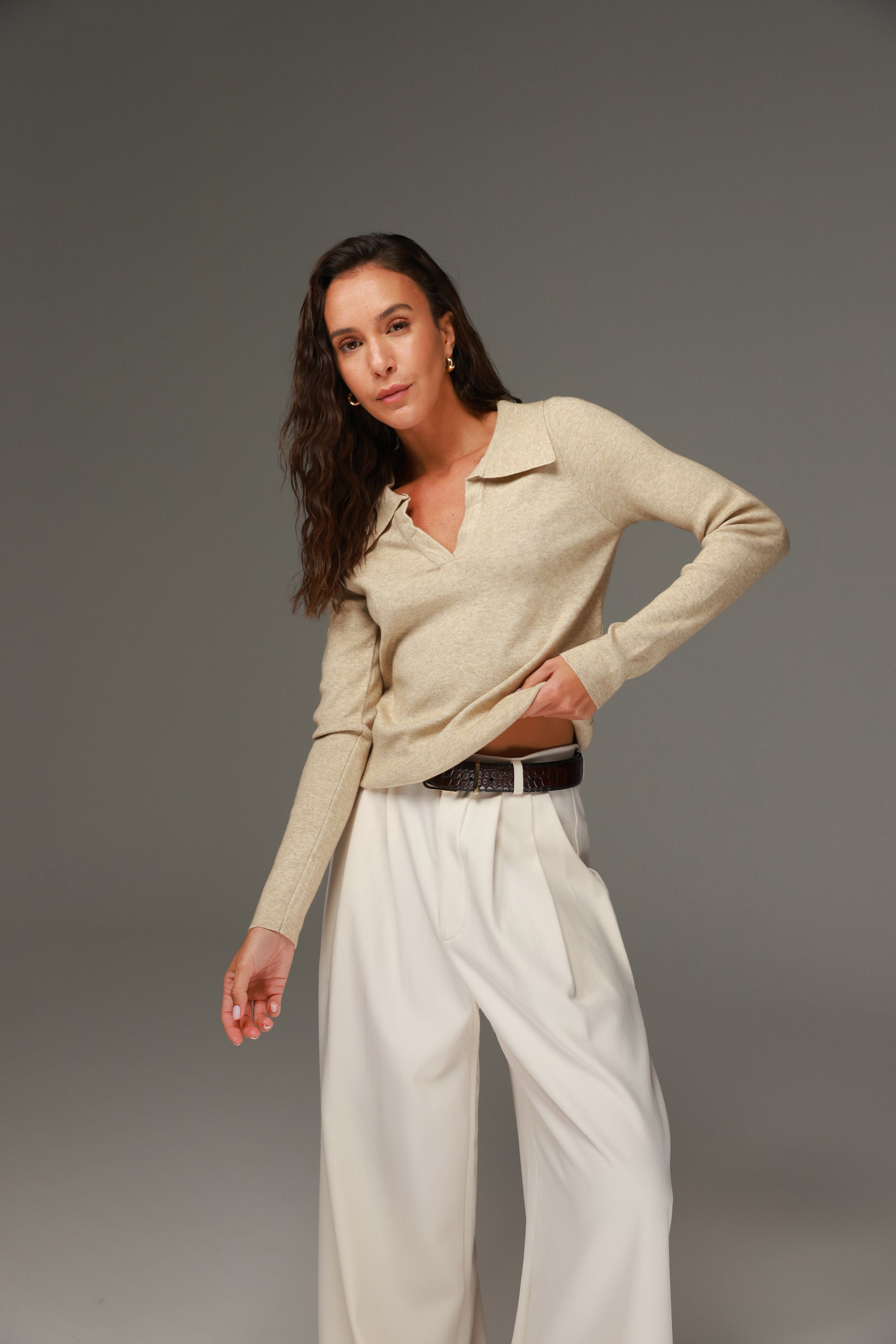 חולצת סריג ליזה בז'