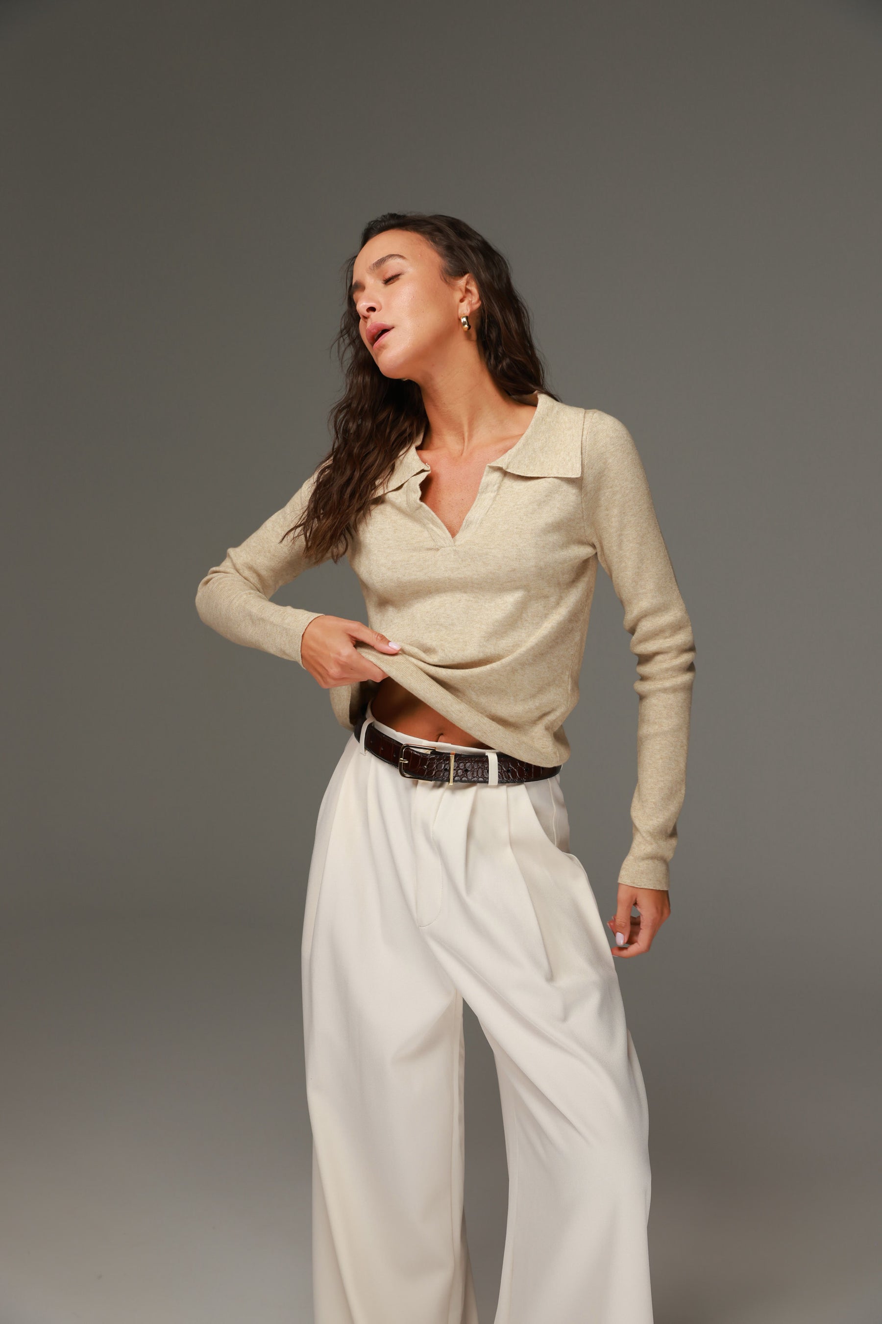 חולצת סריג ליזה בז'