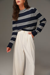 סריג אליסיה פסים נייבי/שמנת