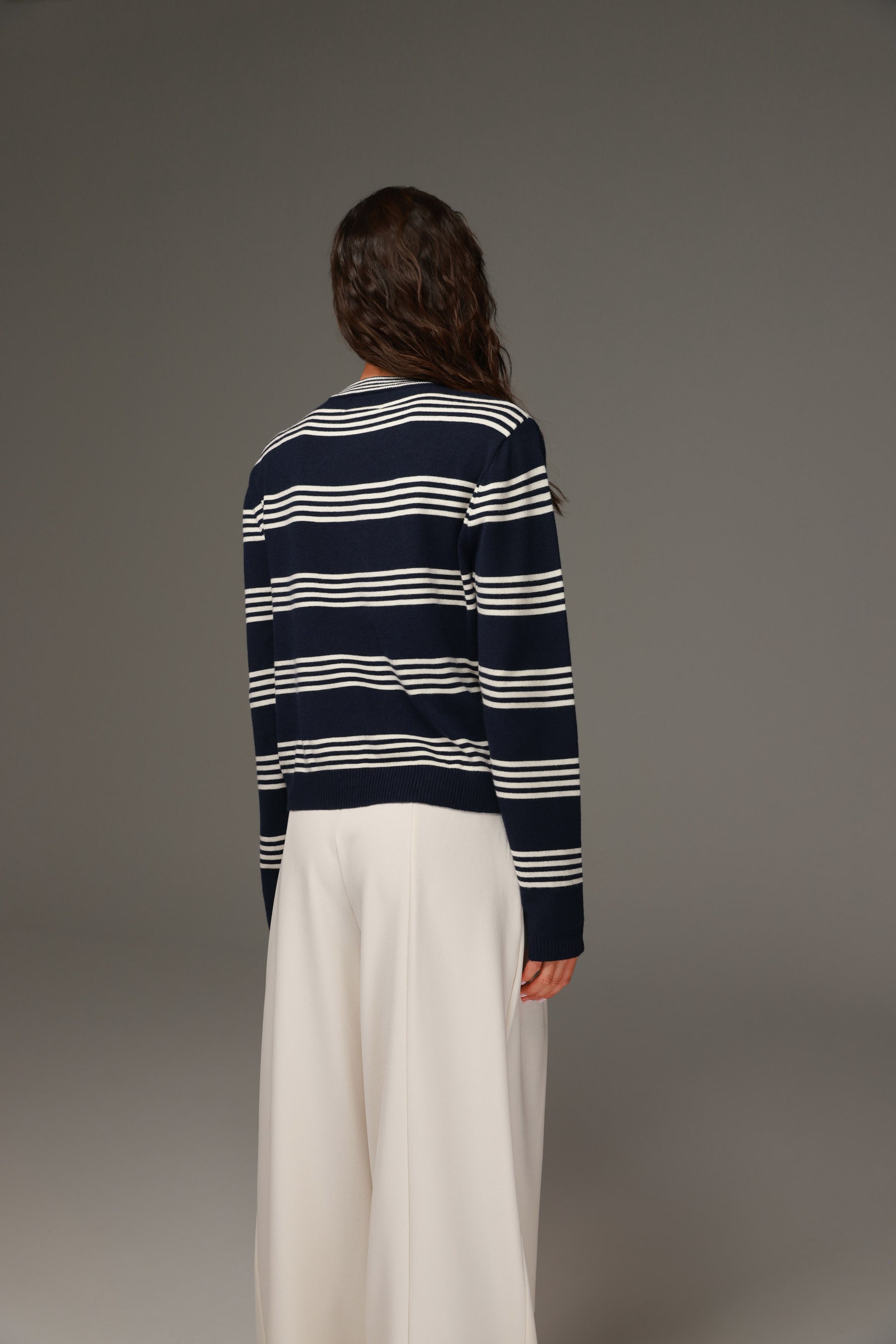 סריג אליסיה פסים נייבי/שמנת