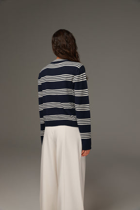 סריג אליסיה פסים נייבי/שמנת