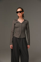 חולצת גבי אפור כהה