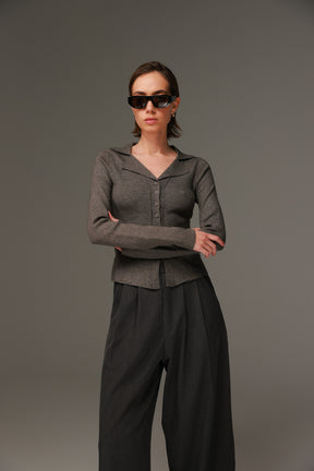 חולצת גבי אפור כהה