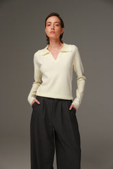 חולצת סריג ליזה שמנת