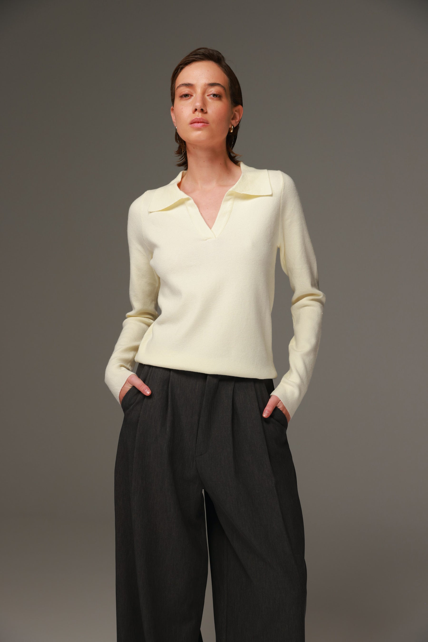 חולצת סריג ליזה שמנת