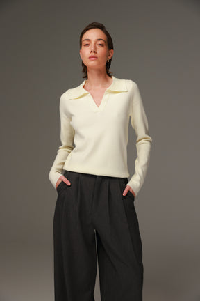 חולצת סריג ליזה שמנת