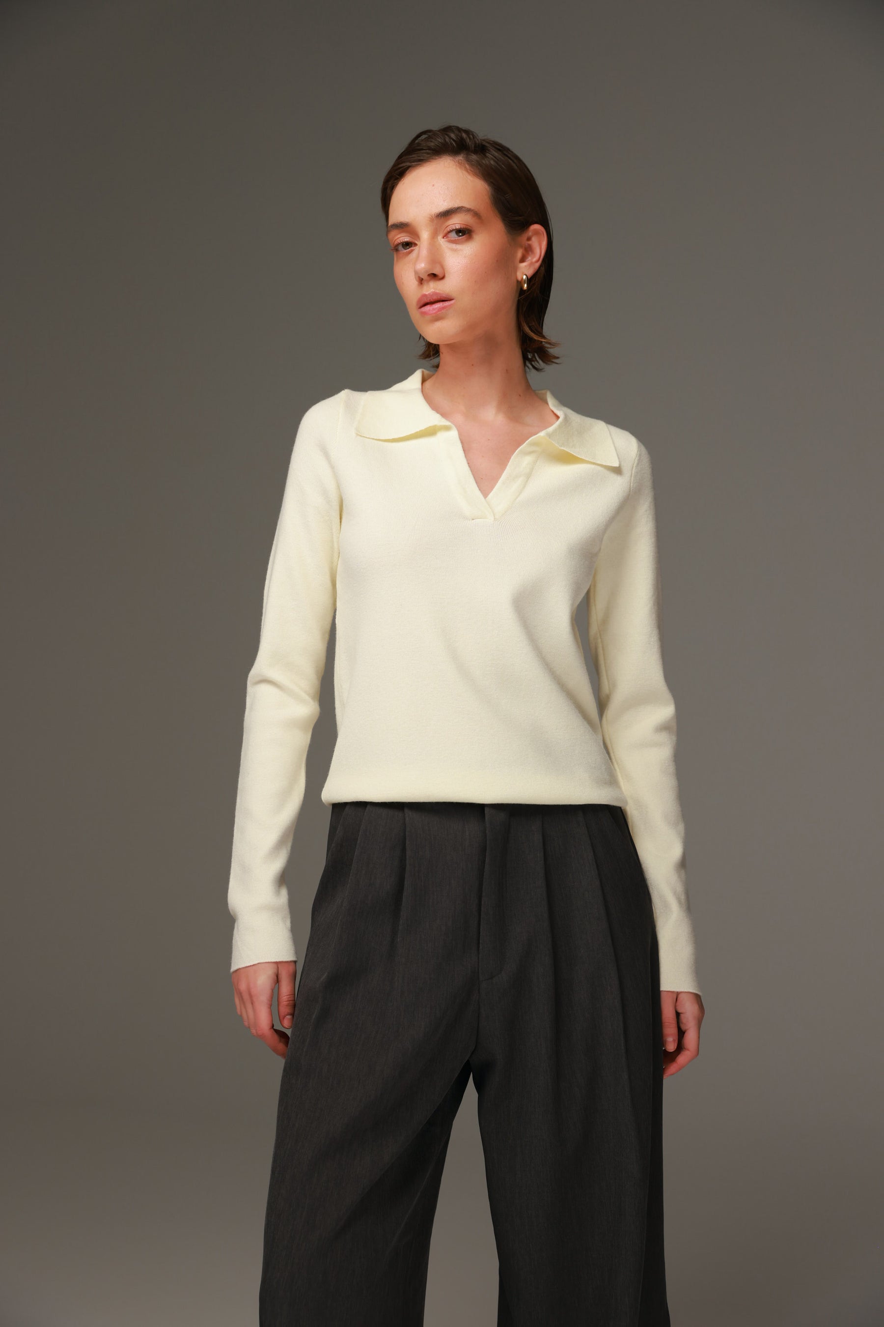 חולצת סריג ליזה שמנת