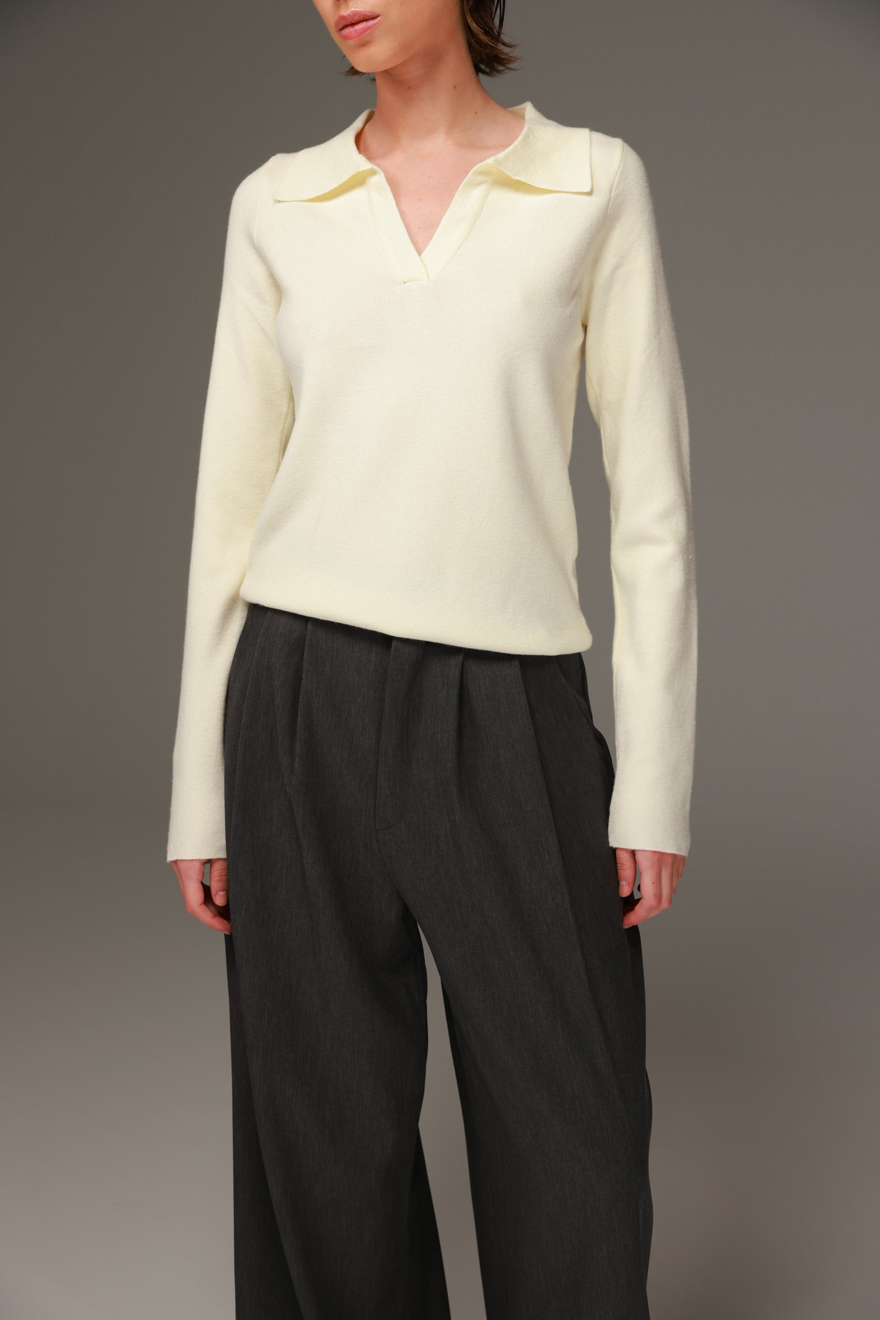 חולצת סריג ליזה שמנת