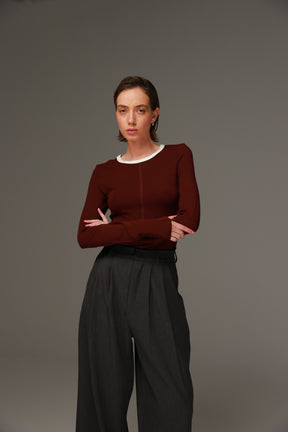 חולצת מלורי בורדו