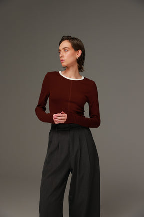 חולצת מלורי בורדו